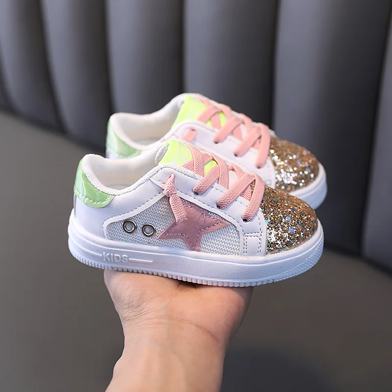 children's shoes for high arches Kids Fashion Casual Shoes Sports Lightweight Children's Comfortable Single Sequins Sneakers Autumn Non-Slip Boys Girls Cute Shoe children's sandals near me Children's Shoes