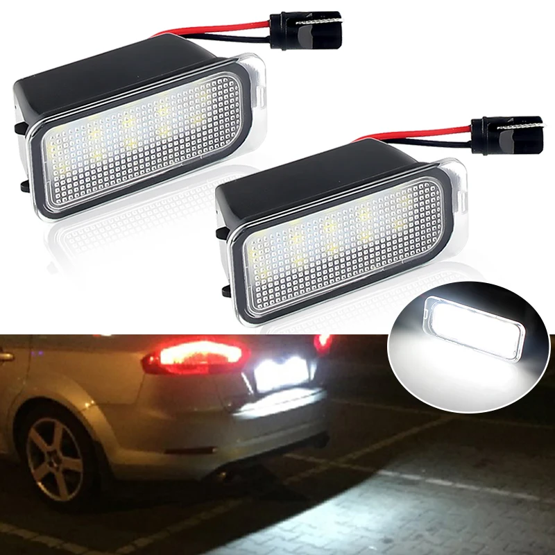 2 шт. подсветка номерного знака для Ford KUGA S MAX MONDEO MK4 MK5 MK2 FIESTA 2008-2019 фокус ABS пластик 12
