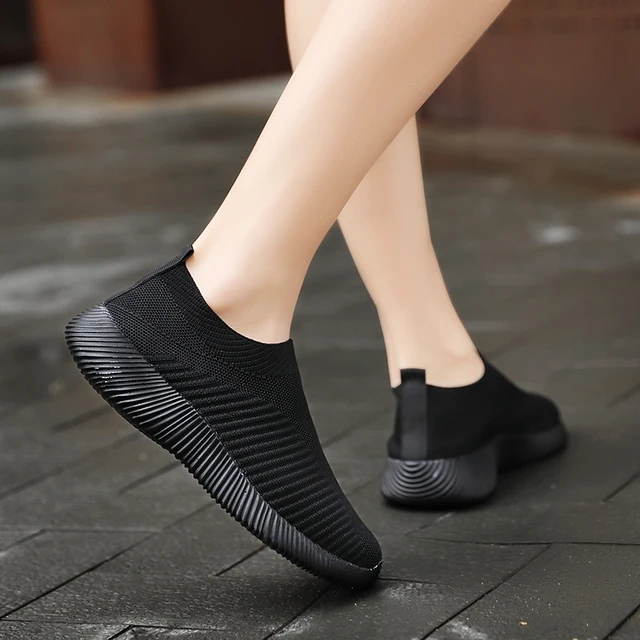 Women Vulcanized Shoes High Quality Women Sneakers Slip On Flats Shoes Women Loafers Plus Size 42