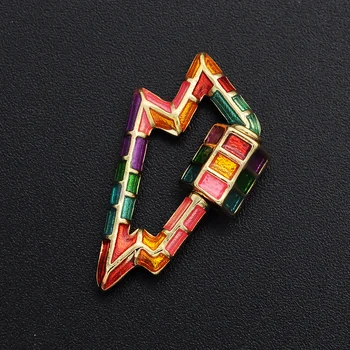 

2pcs/lot 14x25mm Enamel Lightning Trendy Jewelry Spiral Clasp Hanging Chain Hook Carabiner DIY Necklace Bracelet Hand Made