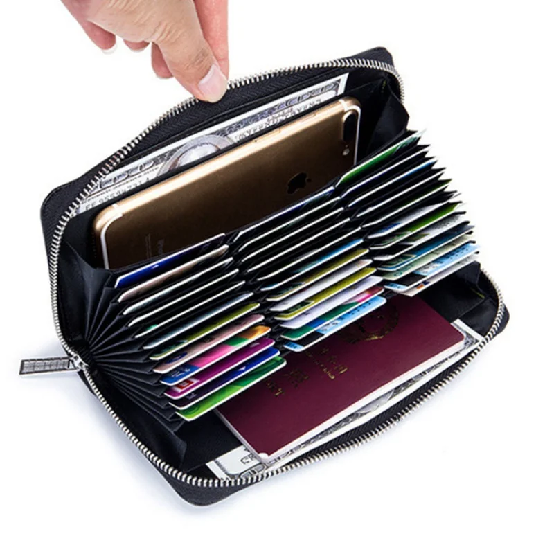 1 шт., анти-rfid кошелек из натуральной кожи, длинный клатч, кошелек, 36 ID, кредитный держатель для карт, многофункциональная сумка для паспорта, посылка, Новинка