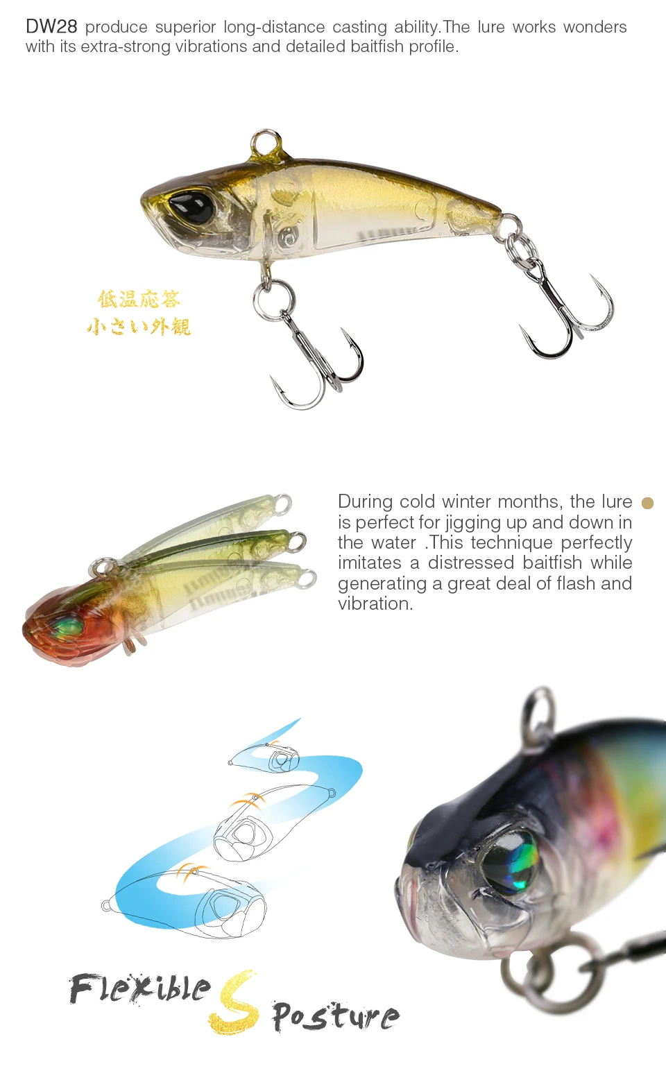 Tsurinoya 10 шт. мини VIB приманка DW28 40 мм 3,8 г Высокое качество пластиковые рыболовные приманки Рыболовные жесткие приманки рыболовные снасти
