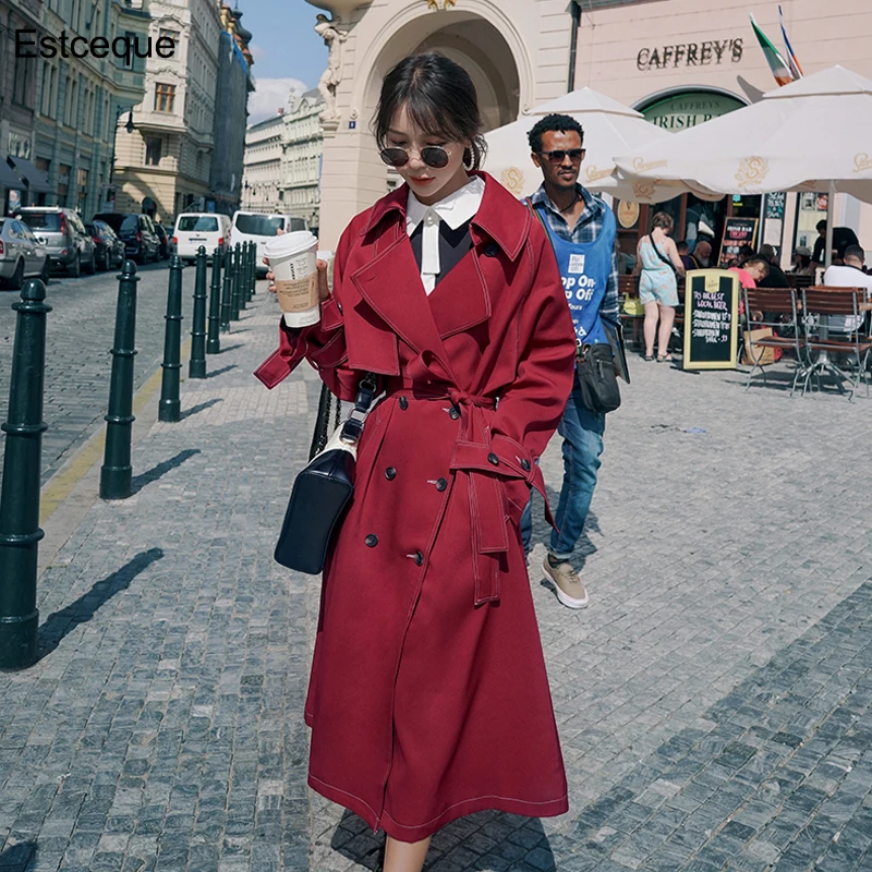 Модный Тренч женское длинное пальто осень 2020 Новая Англия тонкая женская