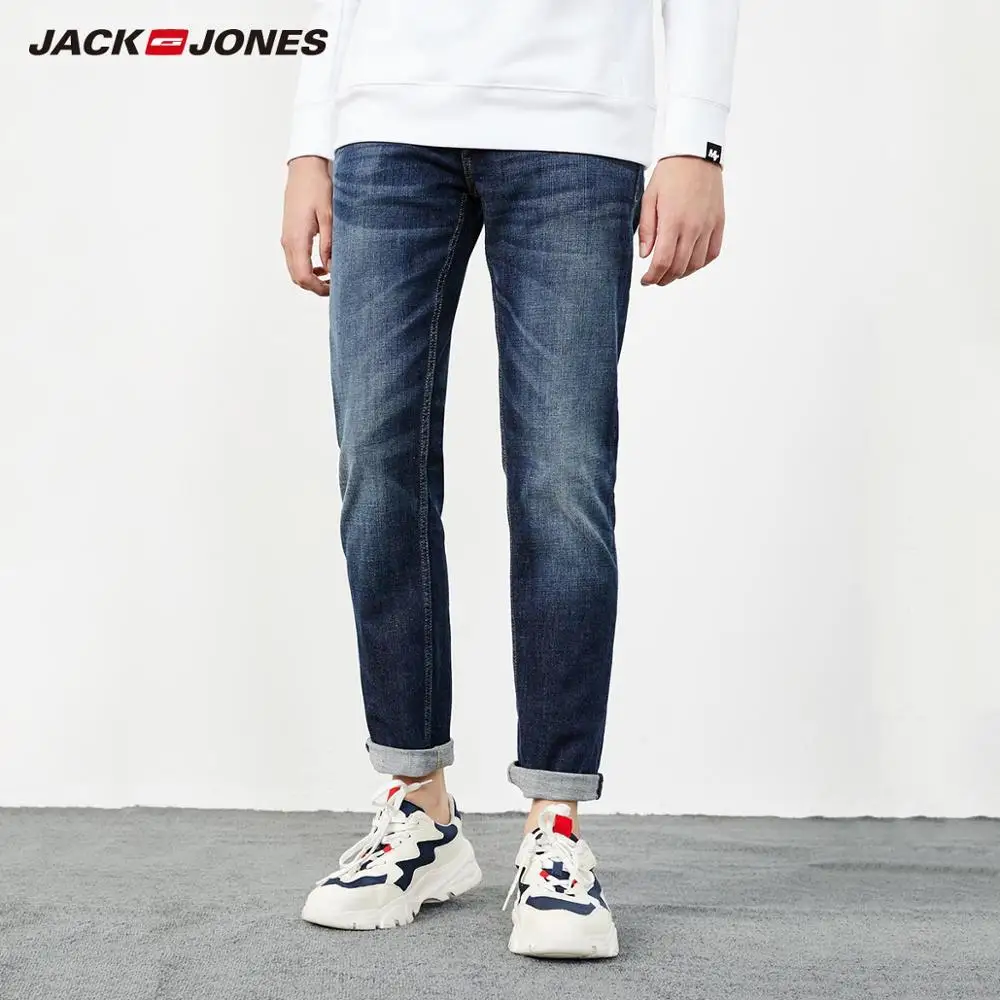 JackJones мужские хлопковые Стрейчевые джинсы облегающие брюки мужская одежда