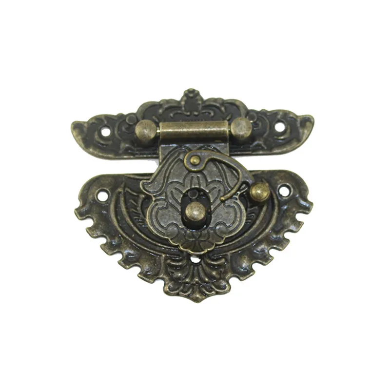 6Pcs Bronze Antique Latches Catches Hasps Solid Clasp Buckles Agraffe Small Lock For Wooden Box Hardware Vintage Heart Locks |