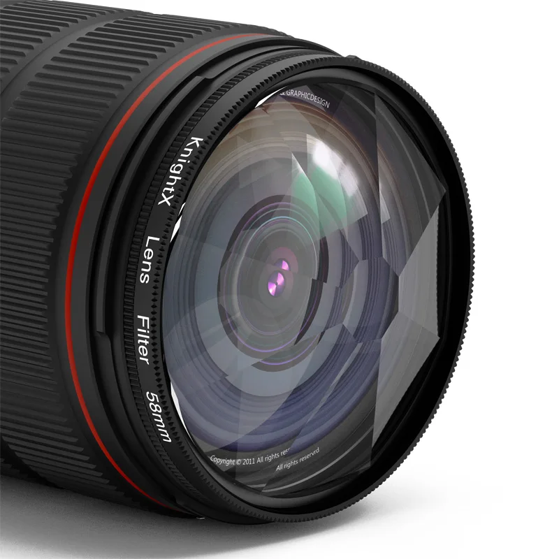 KnightX 9 Prism Filter 52mm 58mm 67mm 77mm Camera Split Diopter Rotating  dslr accessories Photography nd filter
