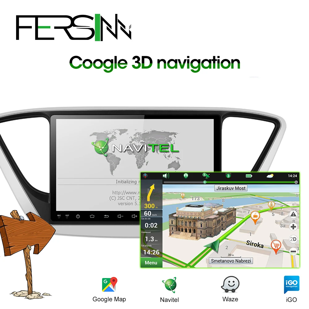 Clearance Fersinny C17YN9060 Car DVD GPS Player For new Hyundai Verna 2017 Car PC Headunit Car Radio Video Player Navigation 2 din gps dvd 4