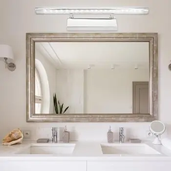 

Newest Washroom Makeup Light IP44 Stainless Steel LED Mirror Cabinet Light 8W 85-240V for Bedroom Home Supply 2 Colors