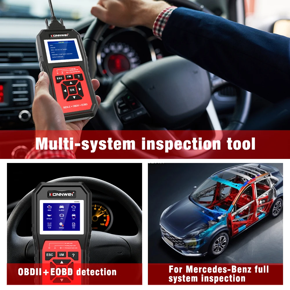 KONNWEI KW460 OBD2 Car Diagnostic Automotive Code Reader OIL TPMS Reset OBD 2 For Mercedes Benz Adapter ODB2 Scanner Auto Tools 5