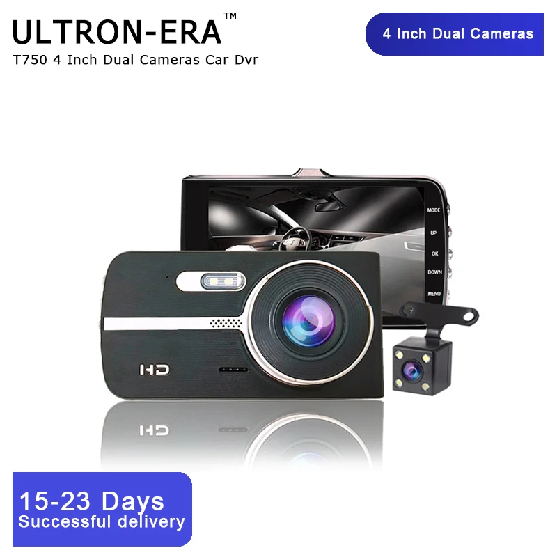 ULTRON-ERA Hidden Car DVR 4 Inch FHD 1080P Dual Lens Dash Cam Video Recorder Night Vision G-sensor Auto Camera Dashcam Mirror | Автомобили