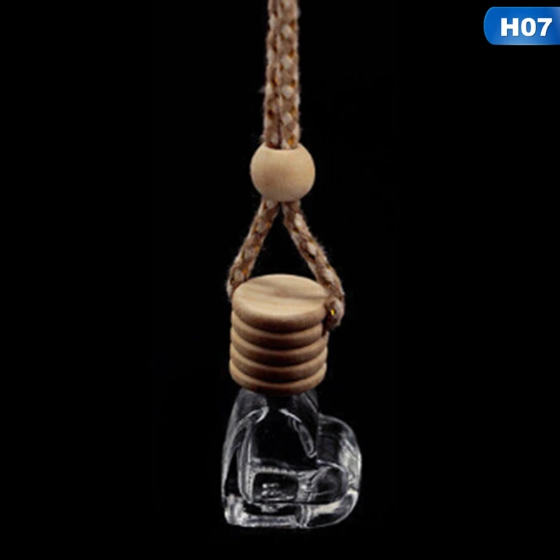 H07 Glass Clear Refillable Car Fragrance Perfume Air Freshener Hanging Bottle Car Perfume Empty Bottles - Цвет: H07