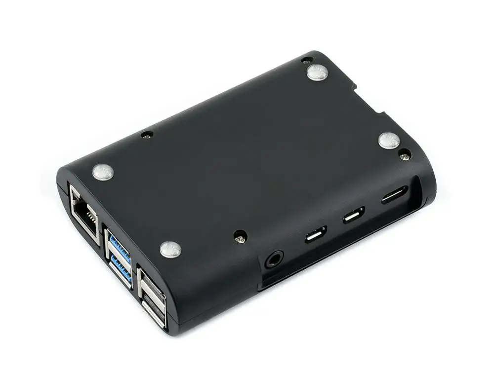 Waveshare Черный ABS чехол для Raspberry Pi 4, с охлаждающим вентилятором