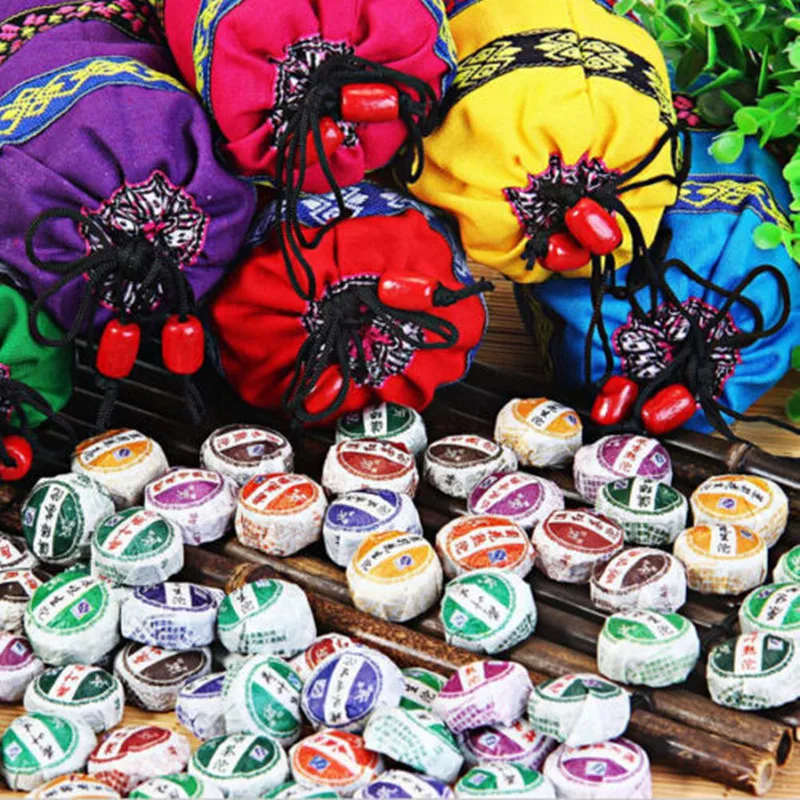 

50pcs10 Different Flavors Mini Yunnan Pu-erh Tea Chinese Pu-erh Tea Chai with Gift Bag