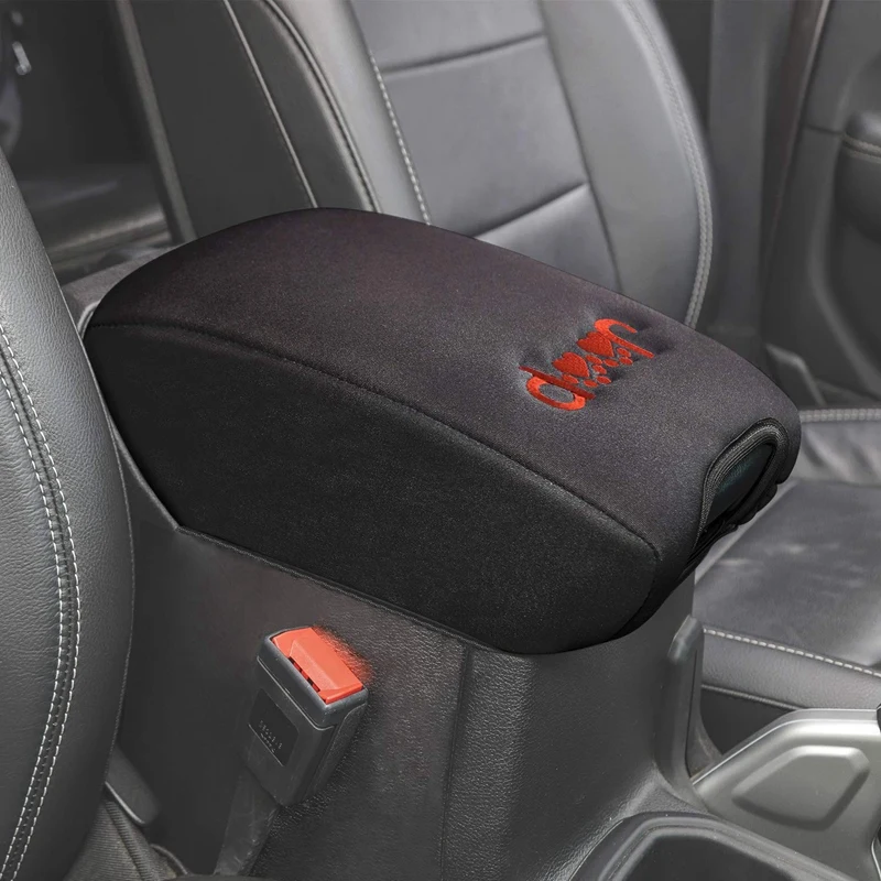 TimeCollect Center Console Armrest Pad Cover Jeep Dog Paw Paws Print Logo Jeep Wrangler JK Sahara Sport Rubicon X & Unlimited 2011-2016