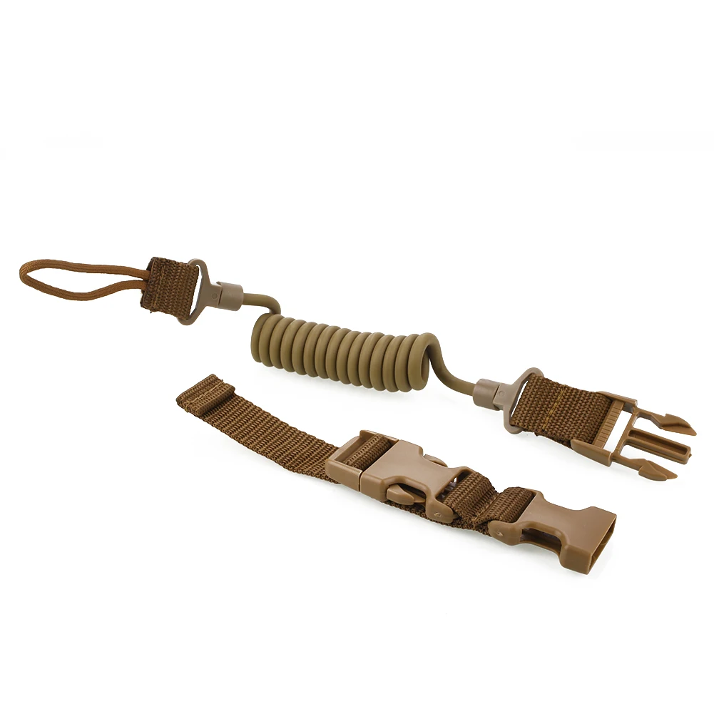 Multifunctional Tactical Pistol Lanyard Spring Stretchy Adjustable Safety String