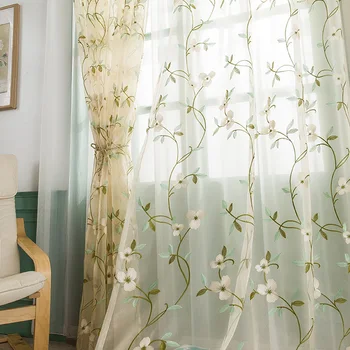 

Curtains For Living Room Finished Pastoral Curtain Cortina De Tul Blackout Curtains For Bedroom Rideau Floral Curtain Green