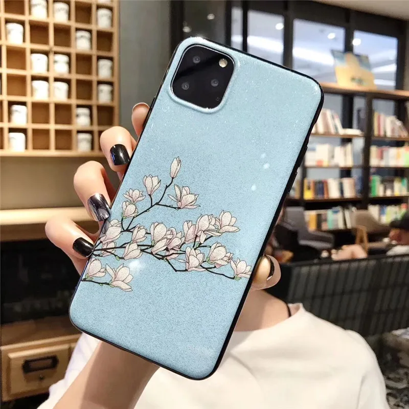 Nhẫn Đứng Kim Cương Lấp Lánh Hoa Ốp Lưng Điện Thoại Huawei Y5 2018 Y6 Y7 2019 Y9 Honor 20 8X 9X 8A V10 v20 7X8 S Honor 10i Y6 Prime Note huawei silicone case