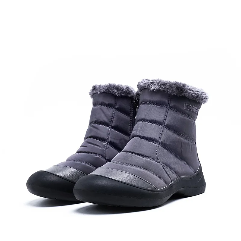 MORAZORA/теплые зимние ботинки женские теплые хлопковые ботинки на молнии с густым мехом однотонная повседневная обувь зимние женские ботильоны