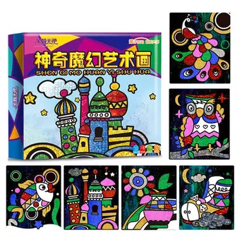 

Hot Sell Kids Stickers Color Magical Art Painting DIY Material Children Puzzle Toy