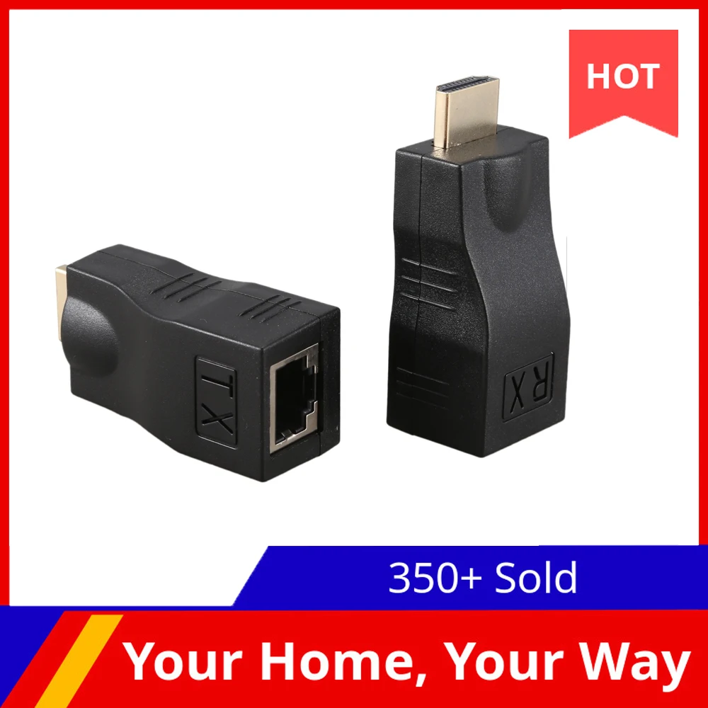4K 3D HDMI 1.4 30M Extender to RJ45 Over Cat 5e/6 Network LAN Ethernet Adapter|HDMI Cables| - AliExpress