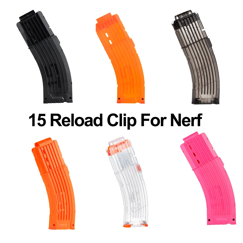 Новинка, 15 зажимов для перезарядки, для журналов Nerf, круглые дротики, сменный игрушечный пистолет, мягкая пуля, зажим для Nerf Blaster arma de brinquedo