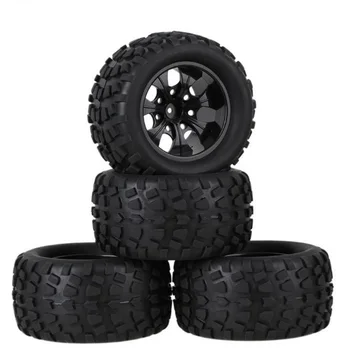 

4PCS Truck Wheel Tires D128mm Rubber Tire 128x65mm Wheels in 12mm Hex Adapter for 1/10 HSP 94111 94188 Off-Road RC Cars