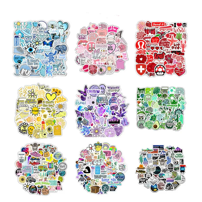 Pegatinas de vinilo de estilo Ins Nature VSCO para chicas, pegatinas estéticas impermeables para botellas de agua, para ordenador portátil, teléfono y coche