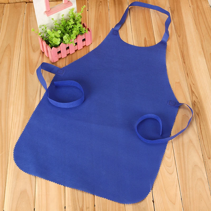 1PC Solid Color 62*42cm Unisex Apron Classic design Work Aprons for Women Kitchen Accessories Fashion Baking Apron - Цвет: dark blue