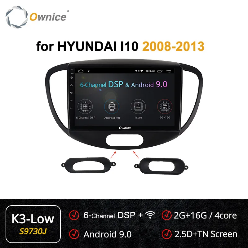 Ownice Android 9,0 360 панорама автомобильный радиоприемник с навигацией GPS для hyundai I10 I30 2007-2013 2din K3 K5 K6 автомобильный проигрыватель 4G DSP оптического волокна - Цвет: s9730 K3 LOW
