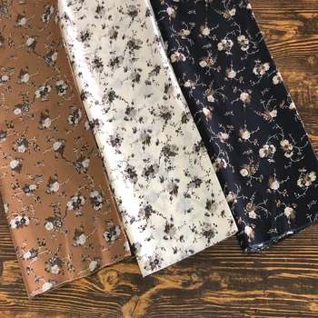 

South Korea Linen Chemical Fiber Printed Fabric Clothing Fabric Autumn WOMEN'S Dress Floral-Print DIY Garment Cloth/1 M