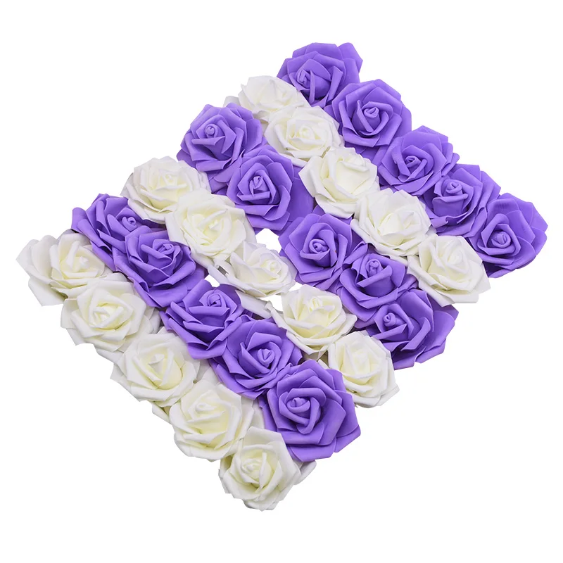 6cm Wedding Roses Foam Artificial Rose Flowers Head Wreath Decorative Flowers DIY Scrapbooking Craft Home Supplies 20/50pcs