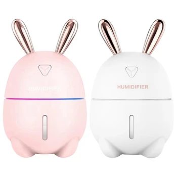 

2 set USB Rabbit Air Humidifier Ultrasonic Aromatherapy Diffuser Air Mist Maker Aroma Humidification-white & Pink