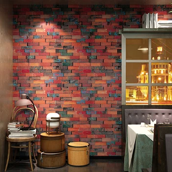 

Vintage Wood Grain Brick Wall Wallpaper Roll Chinese Style Hotel Restaurant Hotel Clothing Store Wooden Board PVC Wall Paper 3D