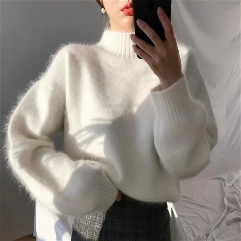 SuperAen осенние и зимние пуловеры, свитера для женщин, корейский стиль, женские свитера, одноцветные повседневные топы для женщин