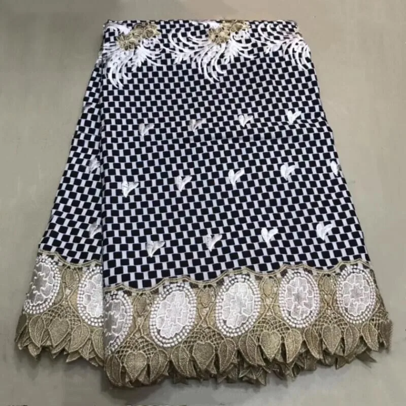 

2020 High Quality New Arrival Ankara 100% Cotton Wax Lace Wax Fabric African Embroidery Dutch Wax With Lace Fabric ZQ030316