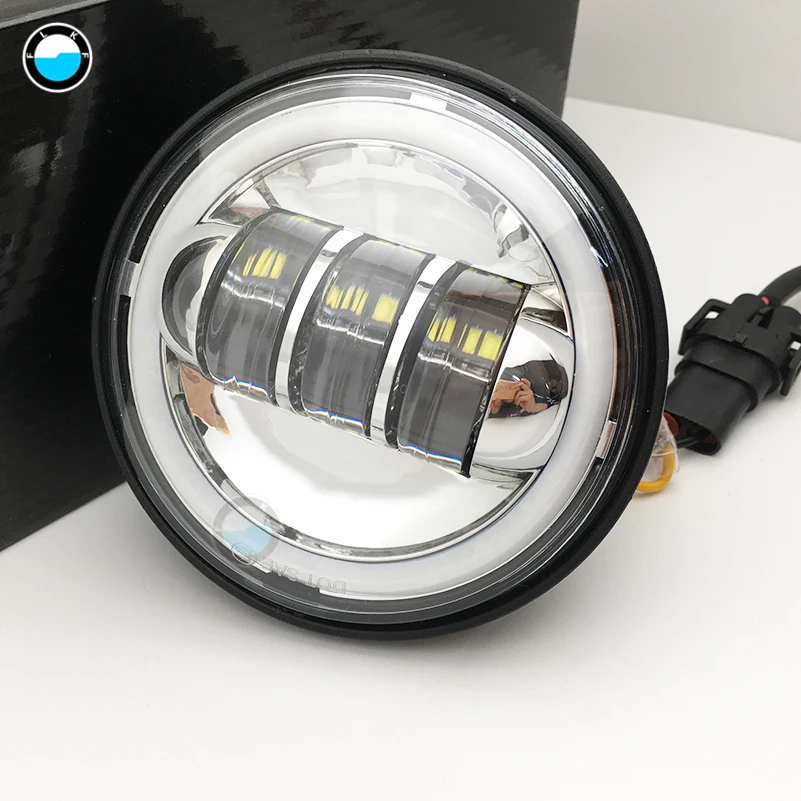 Pair4.5 дюймов ангельские глазки DRL противотуманная фара для мотоцикла и 4,5 дюймов корпус Кронштейн кольцо ведро аксессуары для мотоциклов