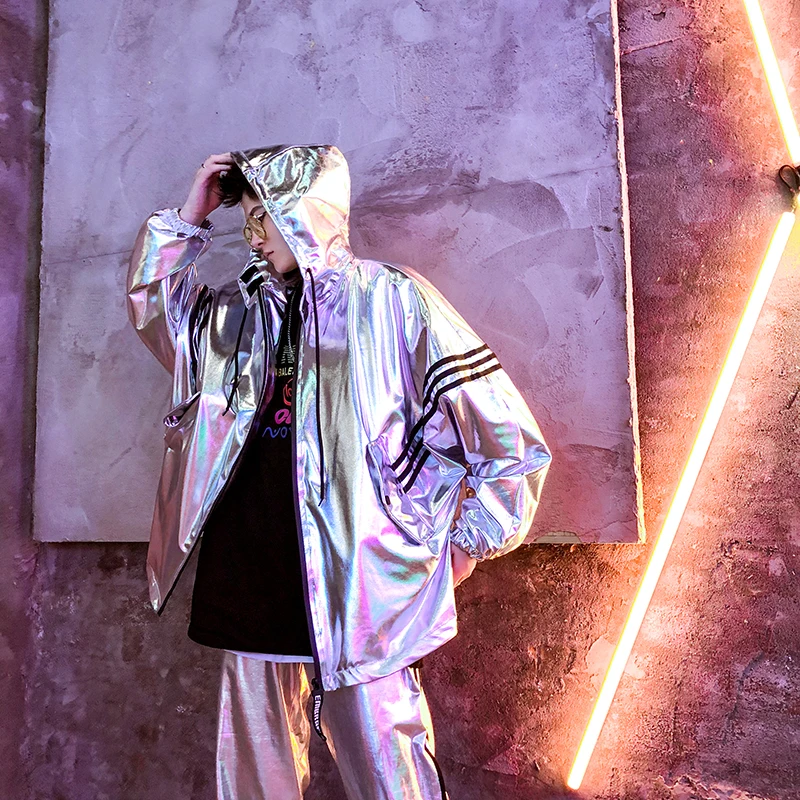 

fashion designer original bright jackets hip hop Costumes mens summer top coat superzings oversized dancing streetwear heren jas