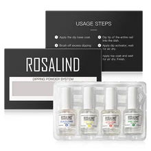 Пудра для ногтей, стартовый набор, 4 цвета, порошки для ногтей, французский маникюр для ногтей, без УФ лампы, вылеченный дизайн, быстрая