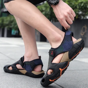 

Basic mesh light eva shoes rubber buckle strap men shoes casual flat sandal solid shoes for men leisure shoes men slipper