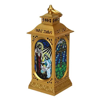 

Gift Christmas Lantern Hanging Vintage Retro Battery Powered Home Decor Ornament Party Holiday LED Light Elegant Portable Garden