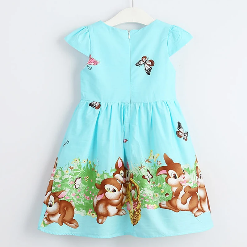 Bear leader/платья для девочек; новое летнее платье принцессы для девочек; милое детское платье без рукавов с принтом животных из мультфильма; vestido; для детей 3-8 лет
