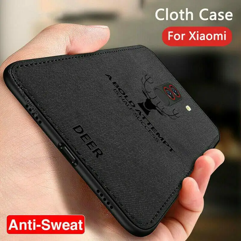 Противоударный тканевый чехол для Xiaomi Redmi Note 9 9s 8T 8 7 Pro Классическая ткань матовая
