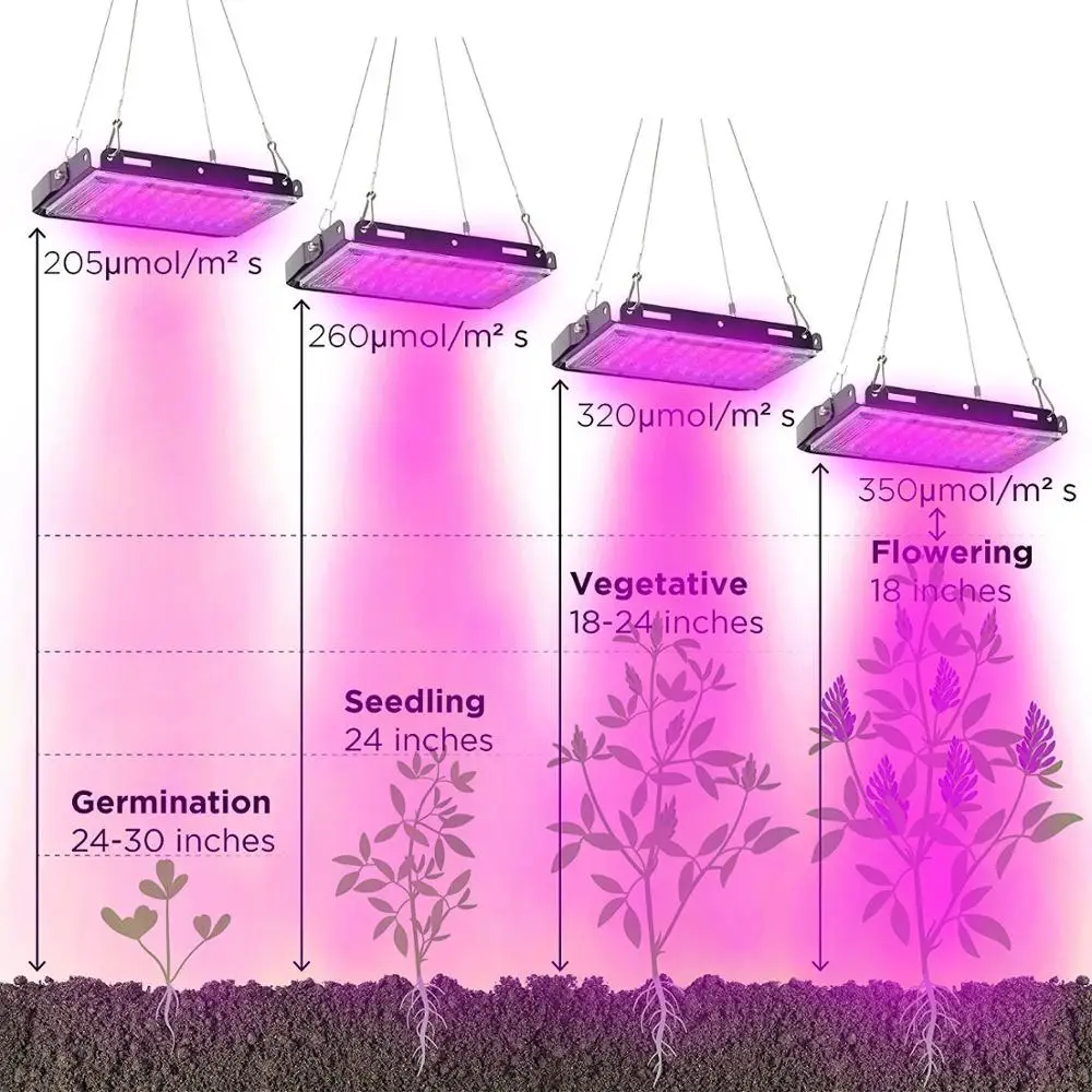 Borbede Led Grow Light Plant Light 50W Full Spectrum for Greenhouse Vegetable Flower Indoor Plants Grow Light