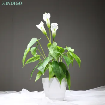 

INDIGO - 1 Set White Tulip Bouque Bonsai Real Touch Wedding Outdoor WaterProof Display Flower Artificial Home Free Shippin