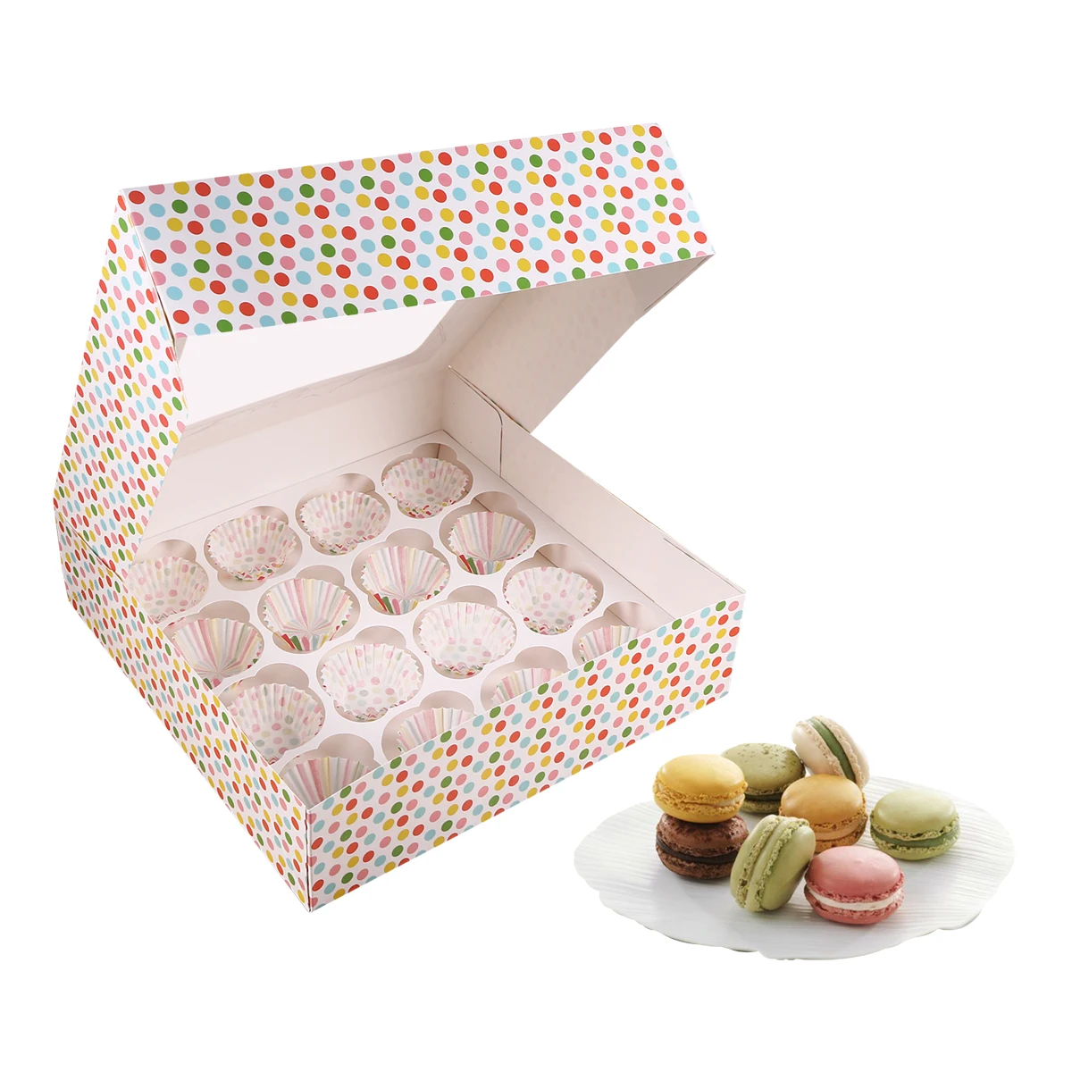 

206pcs Paper Packing Cupcake Boxes And Packaging Box Baking Muffin Box Cake Holder Party Favors Wedding Birthday Dessert Shop