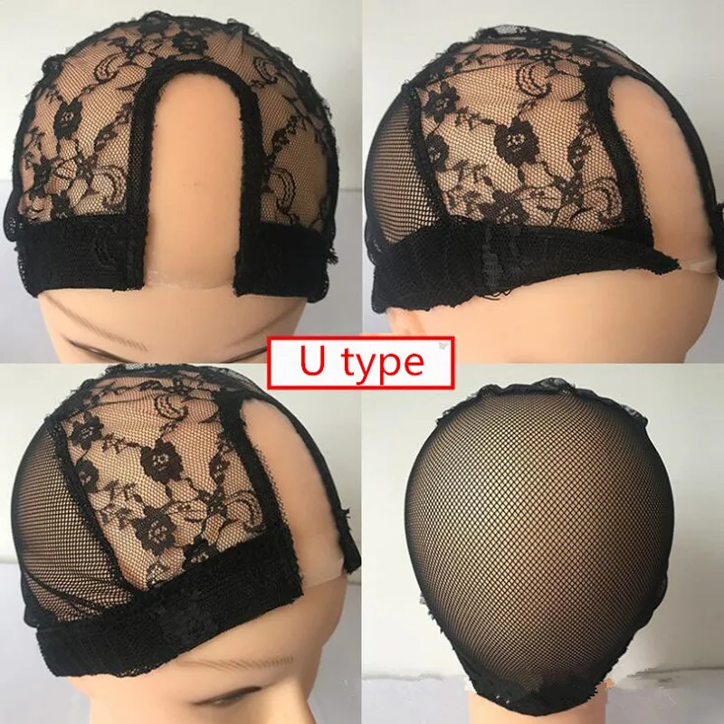 

5pc Black Wig Net Comfortable Soft U Part Caps Wig Making Tools Dome Cap With Elastic Net Breathable Wig Cap For Making Wigs