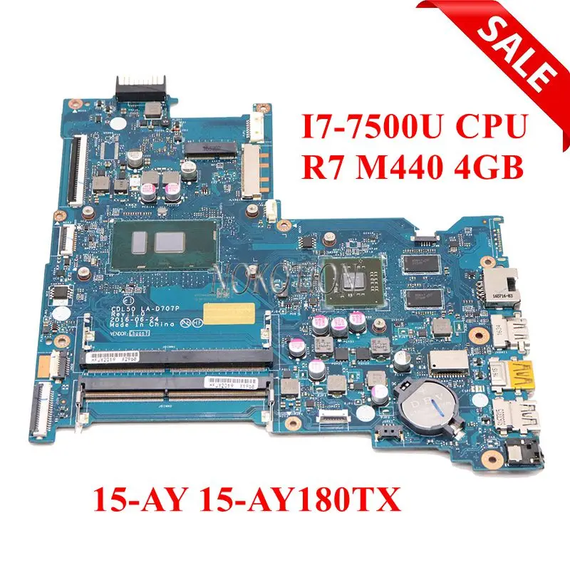 Материнская плата NOKOTION CDL50 LA D707P 903787 601 501 001 для ПК HP 15 AY AY180TX SR2ZV i7 7500U CPU R7 M440 4