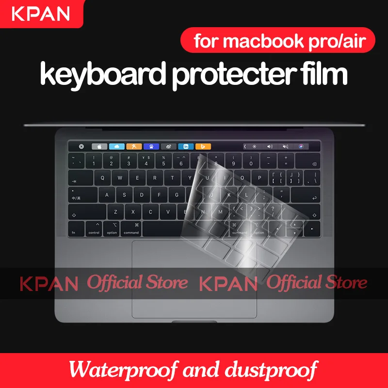 Протектор клавиатуры KPAN для Macbook Air Pro 11 12 13 15 16 2020 тонкая силиконовая прозрачная