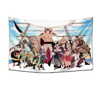 Флаг из аниме «Ван-ПИС», мультяшная фигурка Луффи, Зоро, сандзи, нами, Робин, наружный двор, подвесной флаг, баннер (60x90 см)
