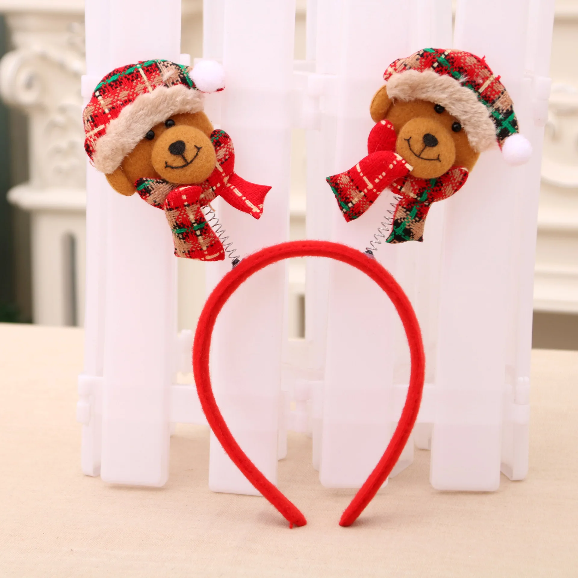 Светодиодный Leights освещение Санта Клаус снеговик рождественские headbans с головными повязками haead полосы праздничный Декор украшение на голову; аксессуары для волос - Color: D-bear